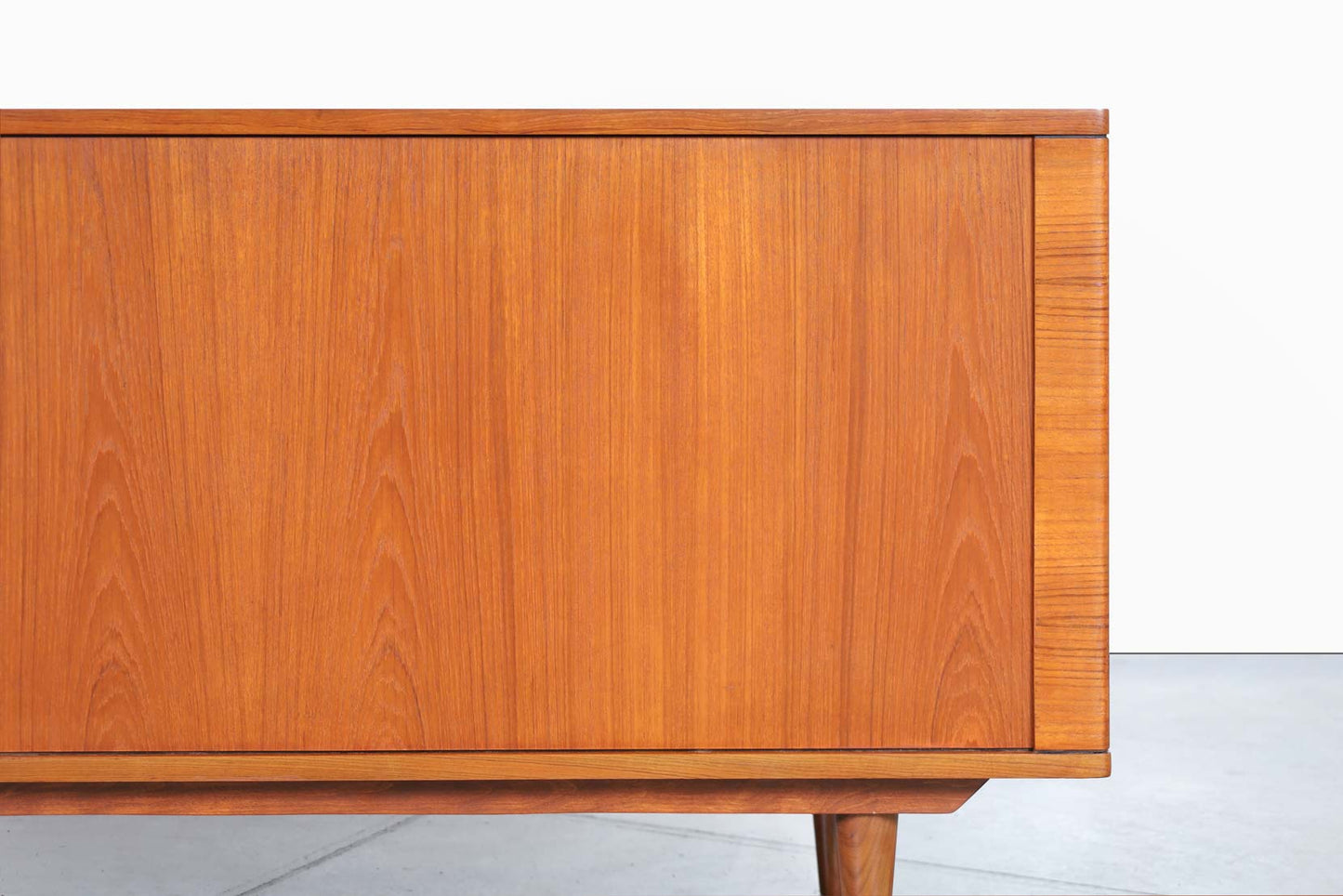 Danish Modern Teak Tambour Door Credenza by Hornslet Mobelfabrik