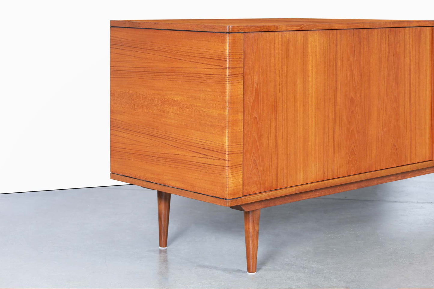 Danish Modern Teak Tambour Door Credenza by Hornslet Mobelfabrik