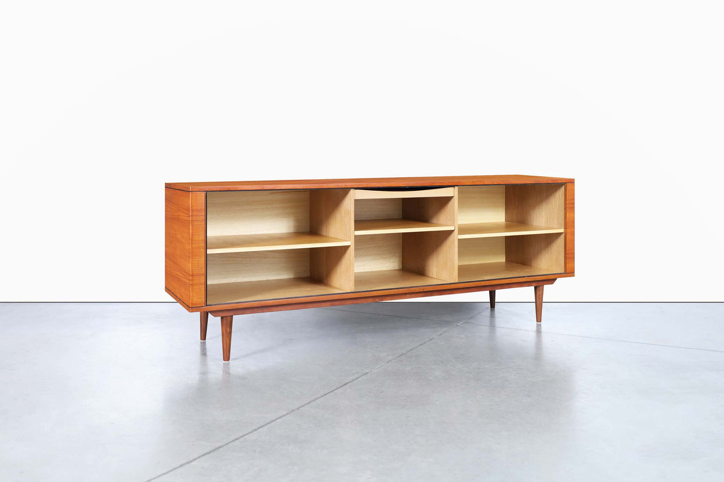 Danish Modern Teak Tambour Door Credenza by Hornslet Mobelfabrik