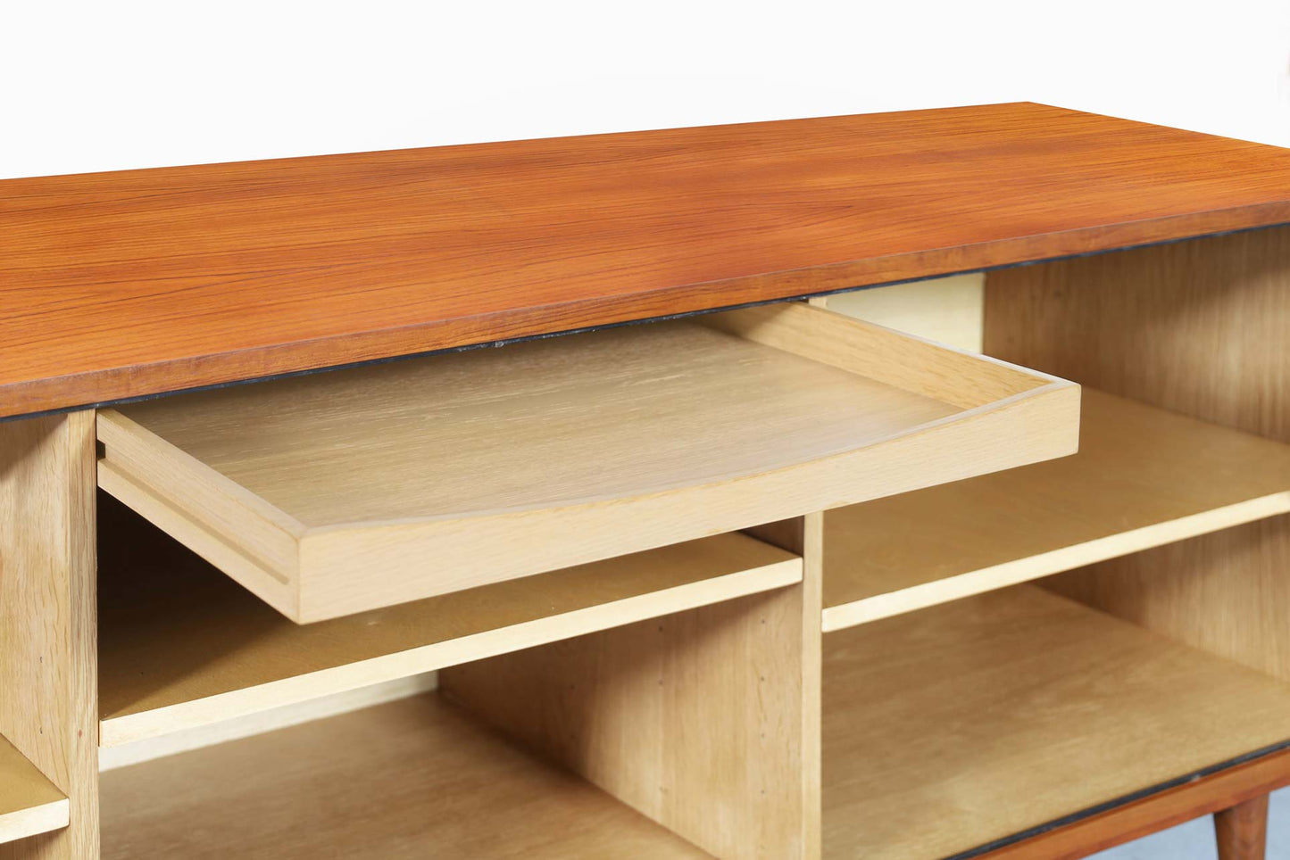 Danish Modern Teak Tambour Door Credenza by Hornslet Mobelfabrik