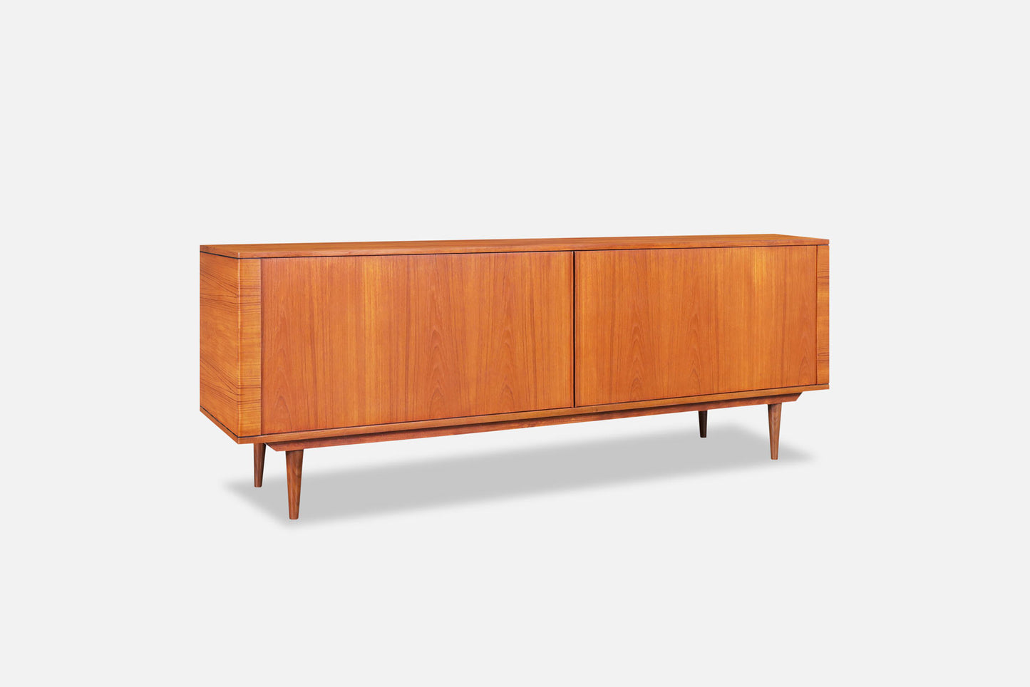 Danish Modern Teak Tambour Door Credenza by Hornslet Mobelfabrik