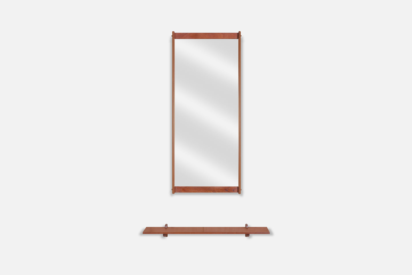 Danish Modern Teak Wall-Mounted Mirror with Shelf by Kai Kristiansen