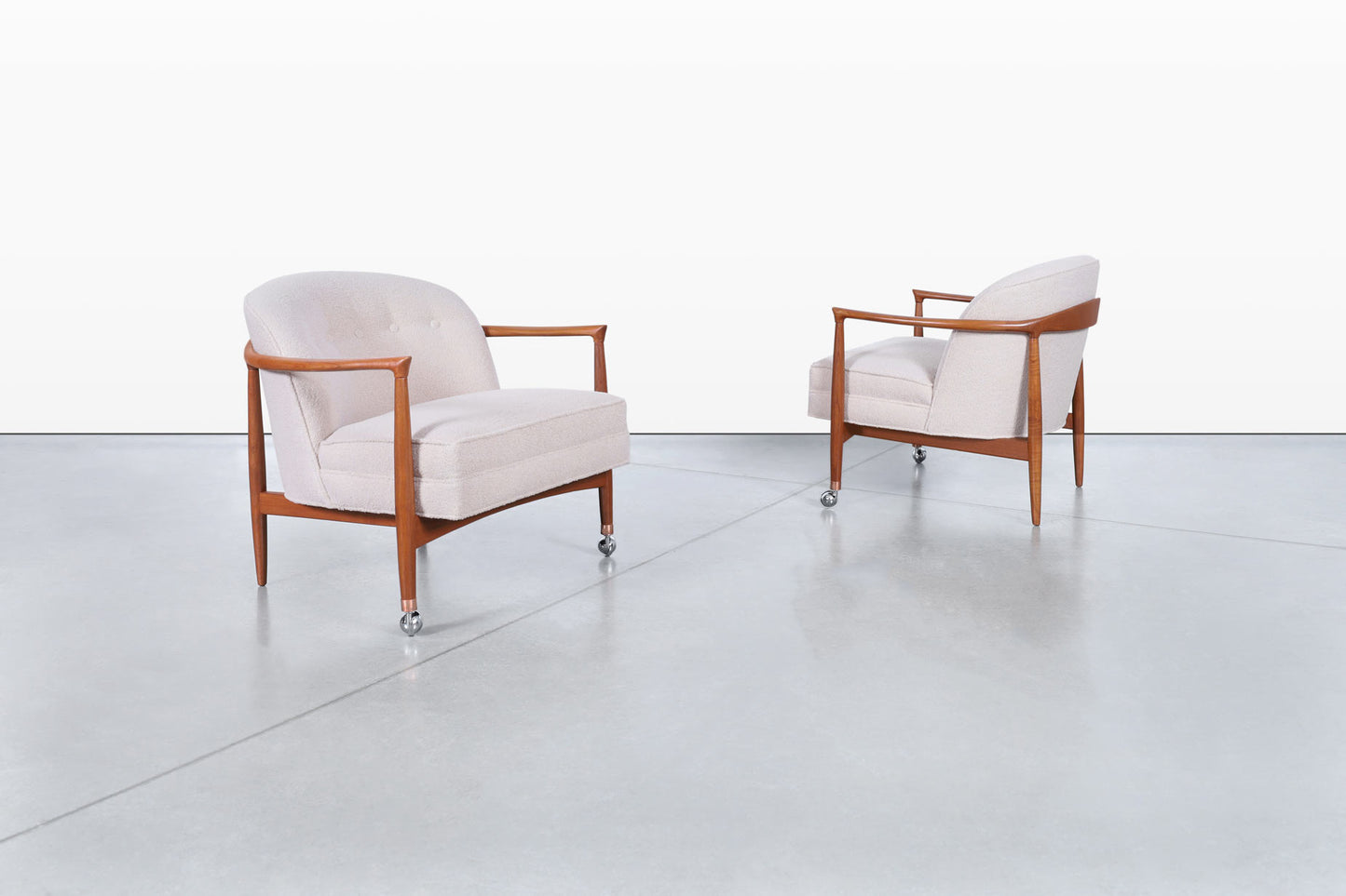 Danish Modern Teak “Barrel” Lounge Chairs by Finn Andersen for Selig
