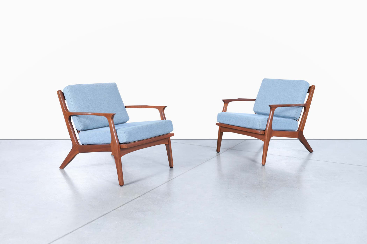 Danish Modern Walnut Lounge Chairs