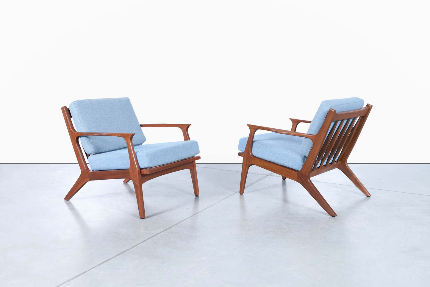 Danish Modern Walnut Lounge Chairs