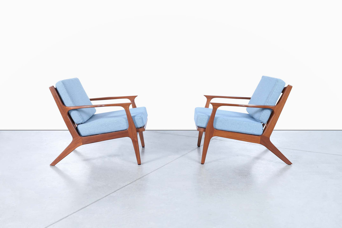 Danish Modern Walnut Lounge Chairs