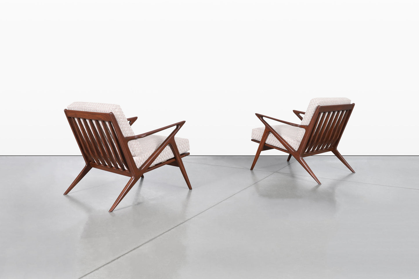 Danish Modern Walnut "Z" Lounge Chairs by Poul Jensen for Selig