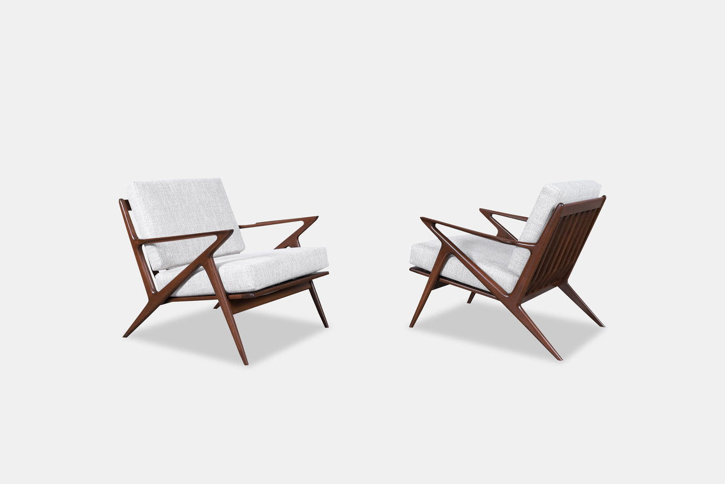 Danish Modern Walnut "Z" Lounge Chairs by Poul Jensen for Selig