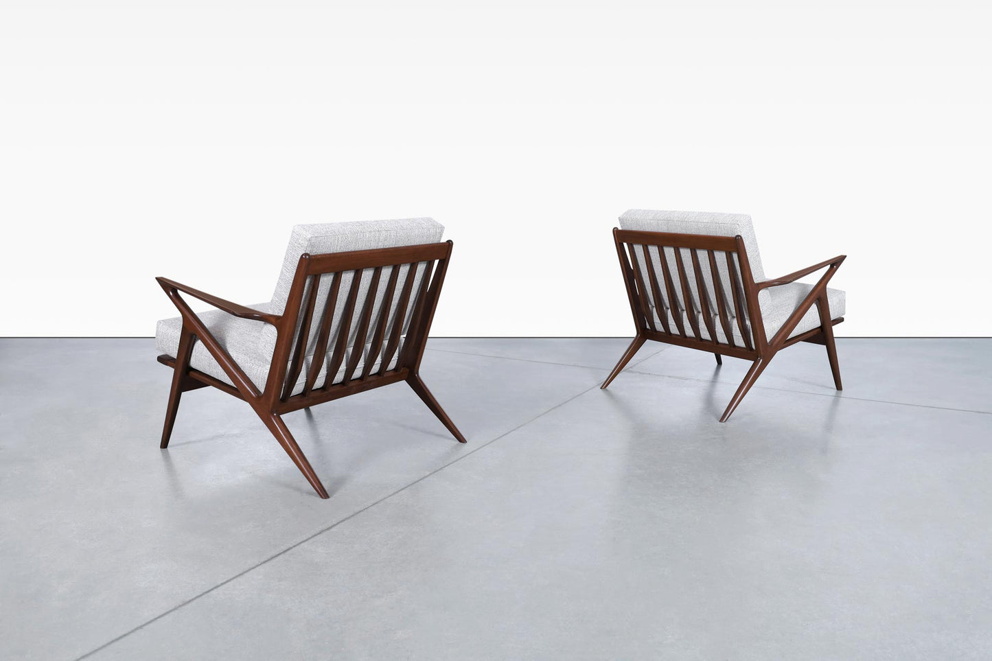 Danish Modern Walnut "Z" Lounge Chairs by Poul Jensen for Selig