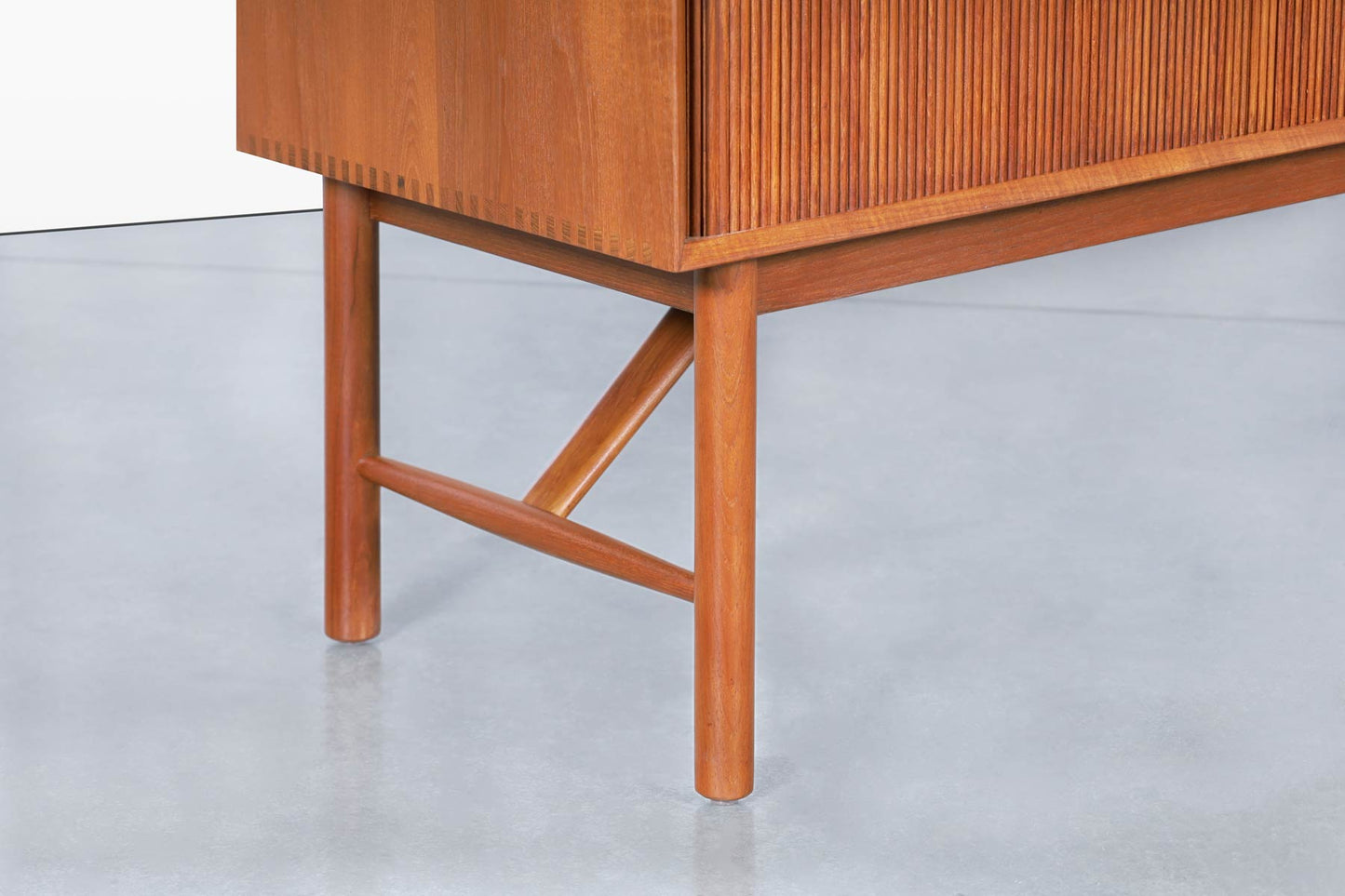 Danish Teak Tambour Door Credenza by Peter Hvidt and Orla Mølgaard-Nielsen