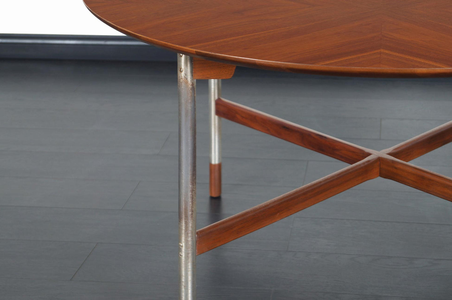 Mid-Century Walnut and Brushed Steel Table by Jack Cartwright