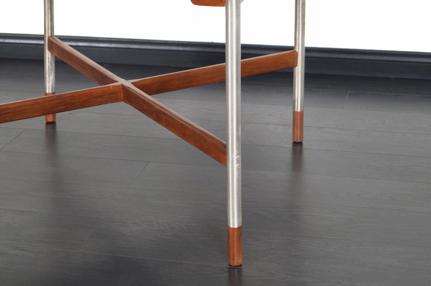 Mid-Century Walnut and Brushed Steel Table by Jack Cartwright