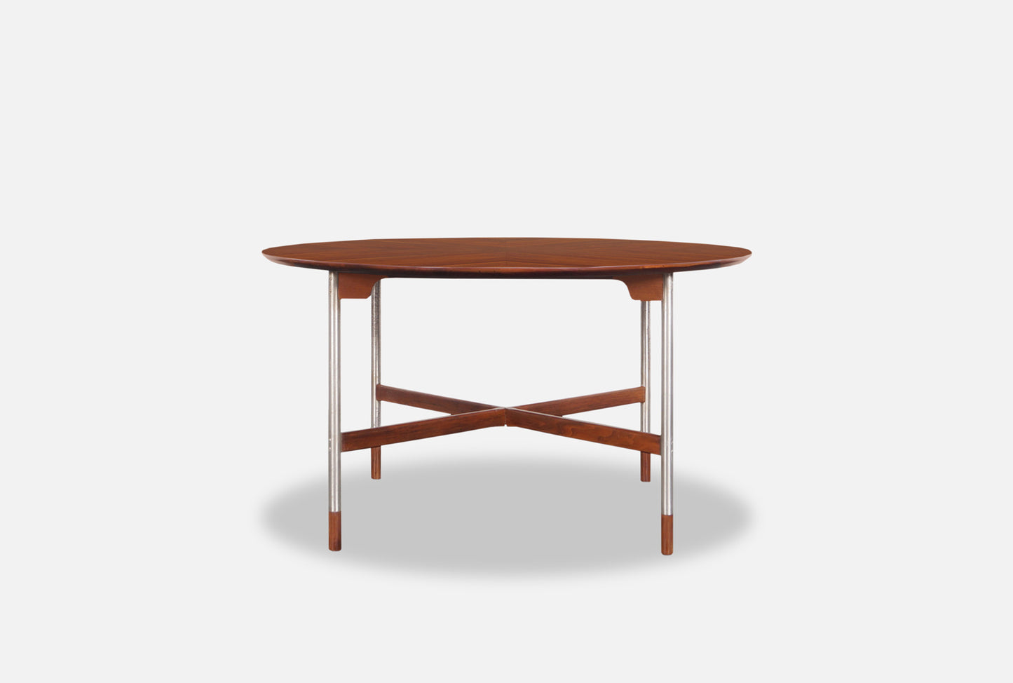 Mid-Century Walnut and Brushed Steel Table by Jack Cartwright