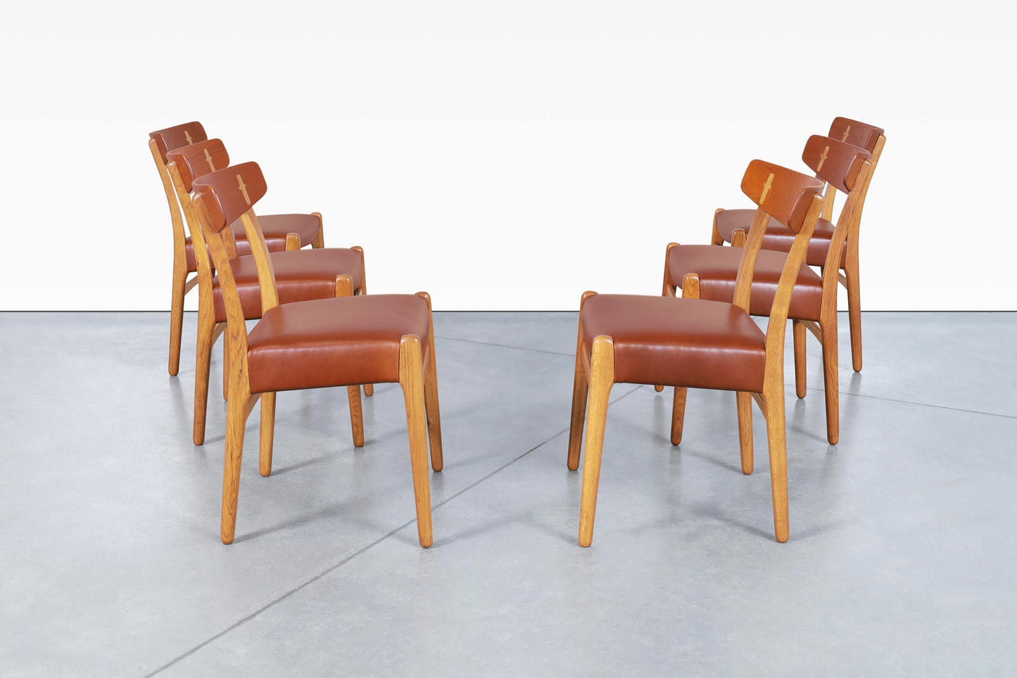 Danish Modern CH-23 Leather Dining Chairs by Hans J. Wegner