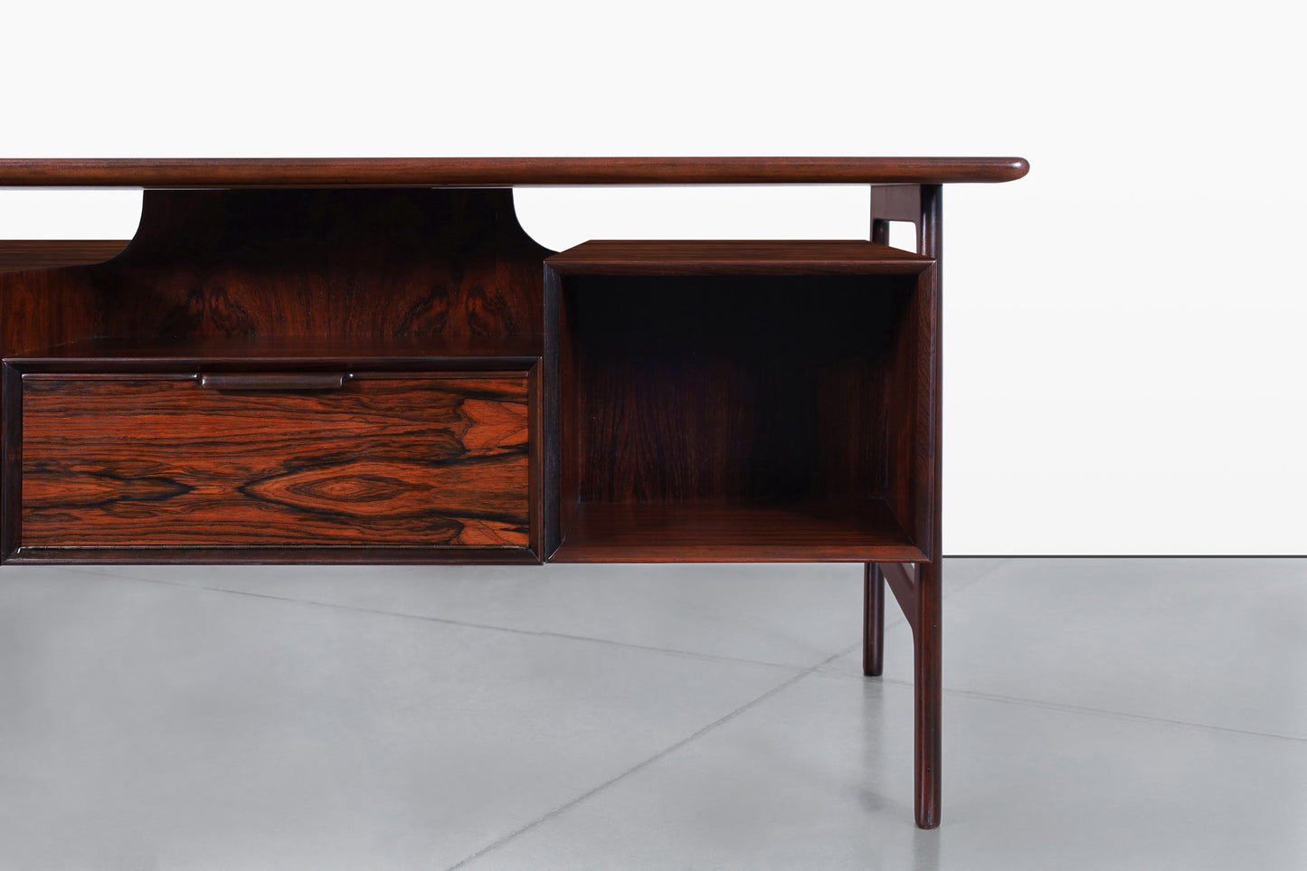 Danish Modern Floating Top Rosewood Desk Modern 75 by Gunni Omann