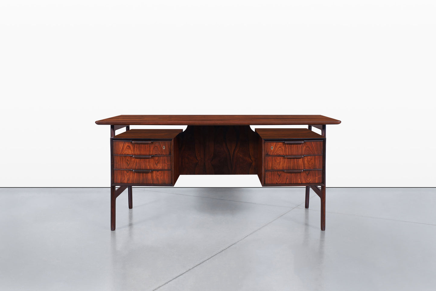 Danish Modern Floating Top Rosewood Desk Modern 75 by Gunni Omann
