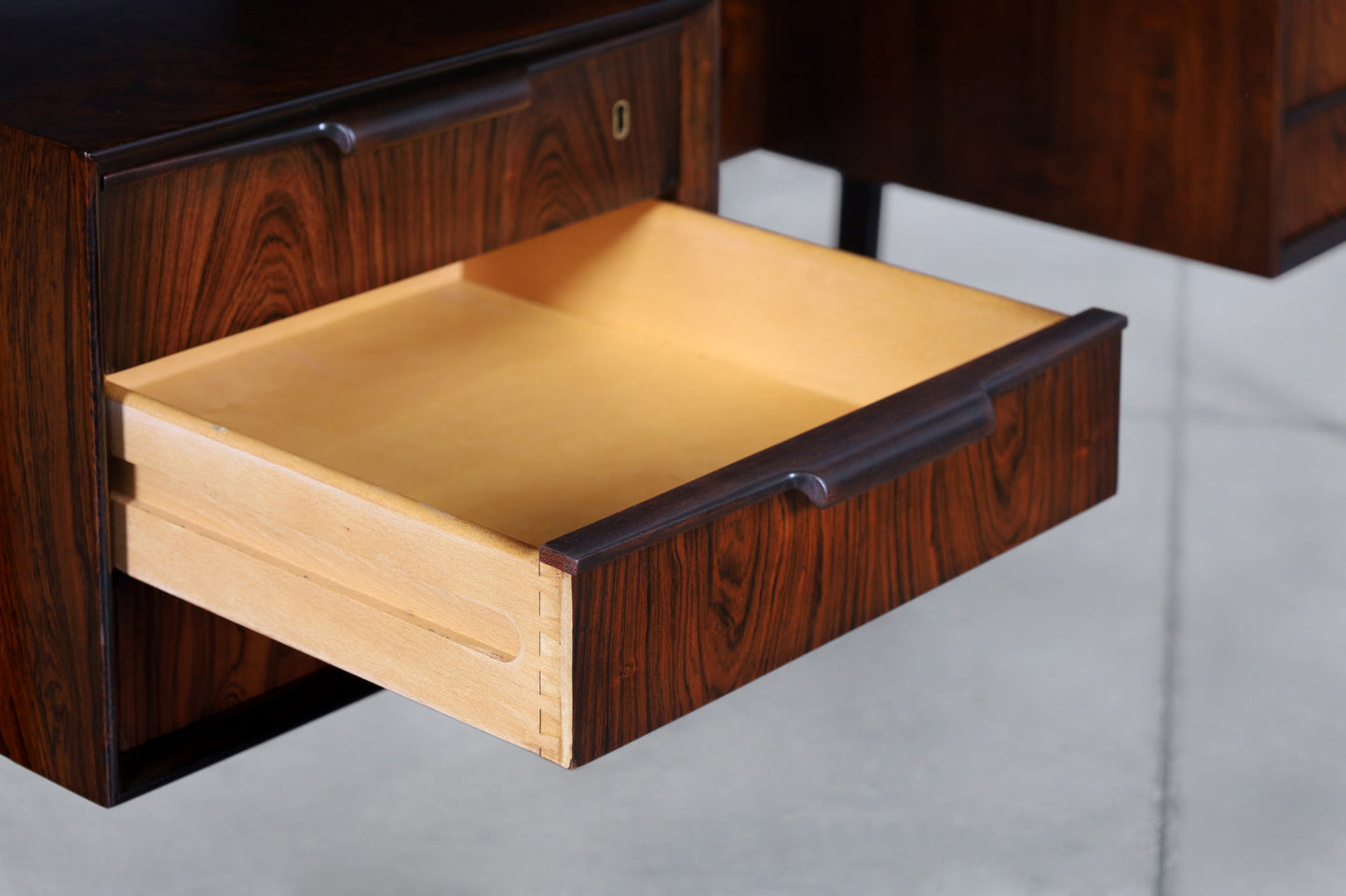 Danish Modern Floating Top Rosewood Desk Modern 75 by Gunni Omann
