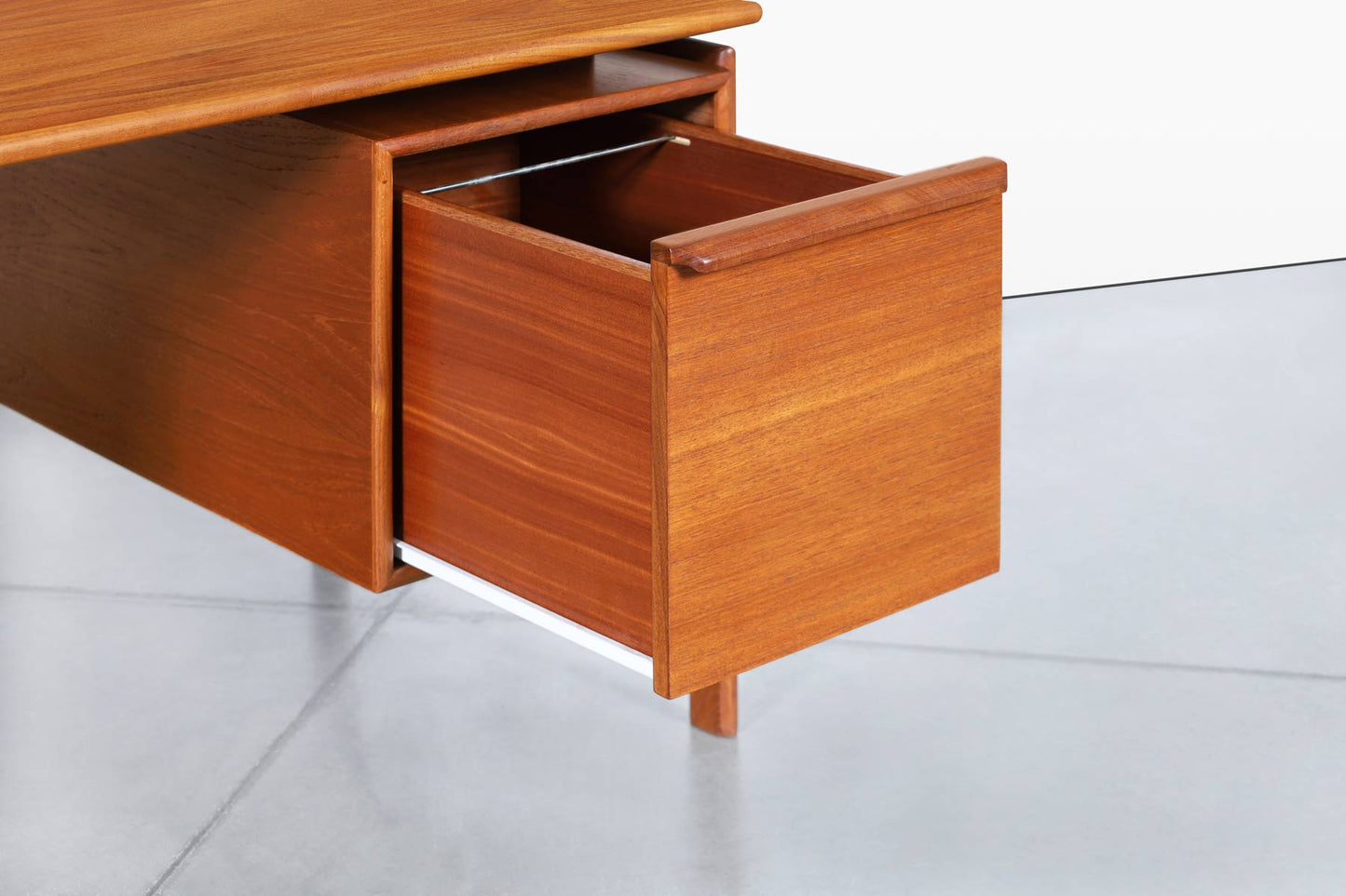 Danish Modern Floating Top Teak Desk by G.V. Møbler