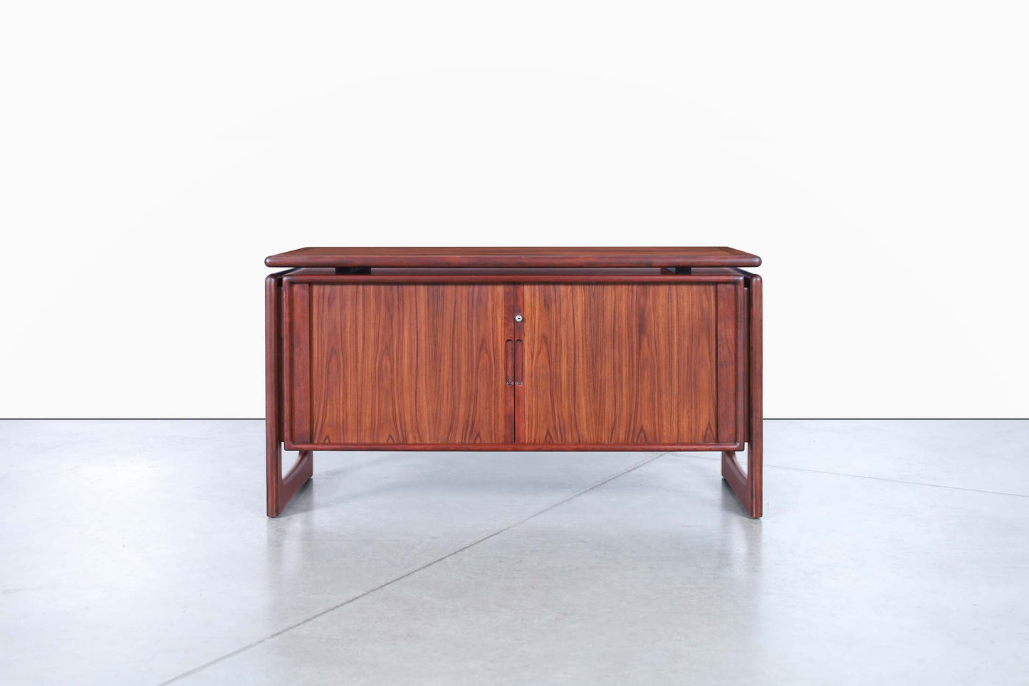 Danish Modern Rosewood Tambour Door Credenza by Dyrlund