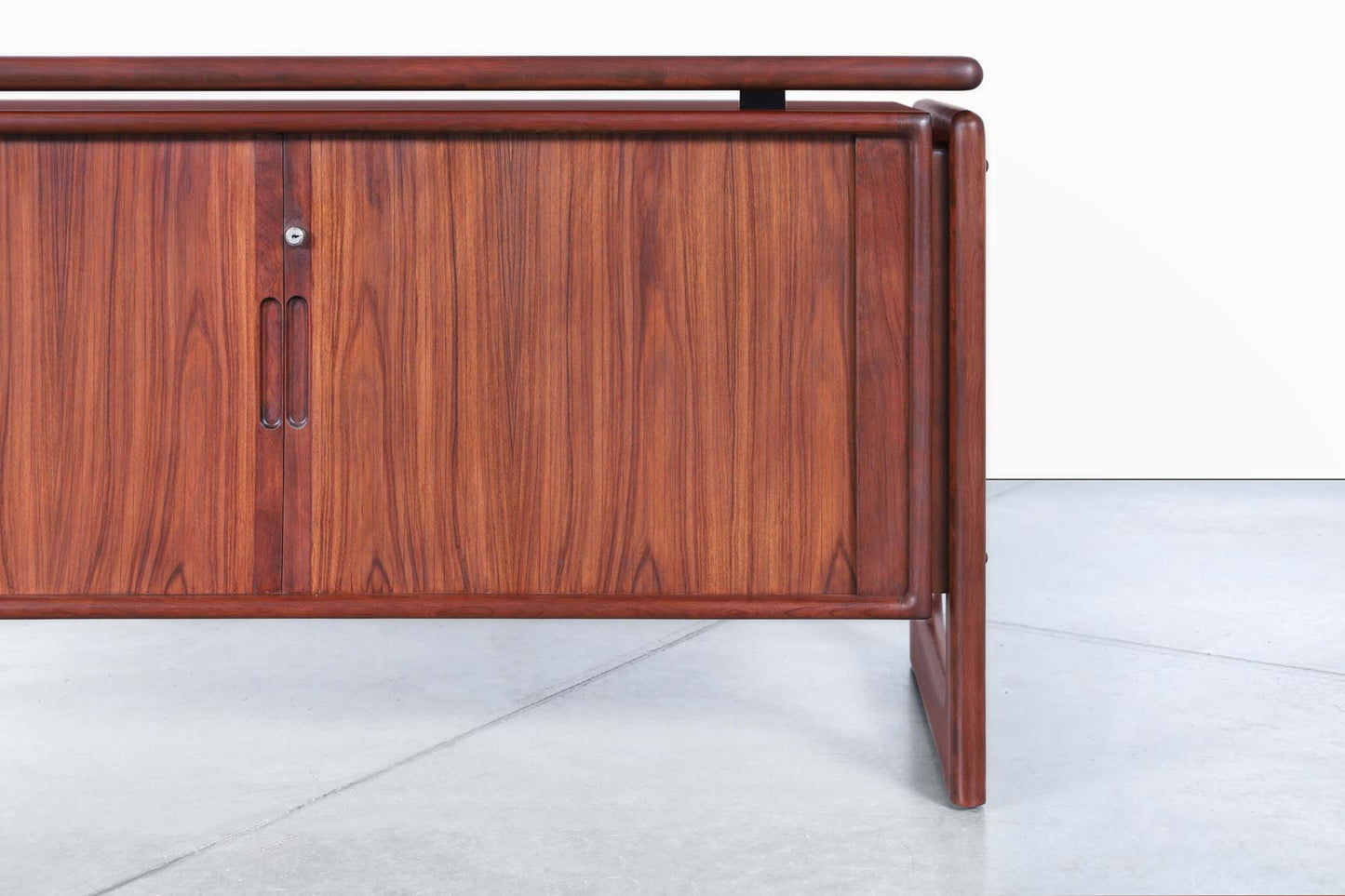 Danish Modern Rosewood Tambour Door Credenza by Dyrlund