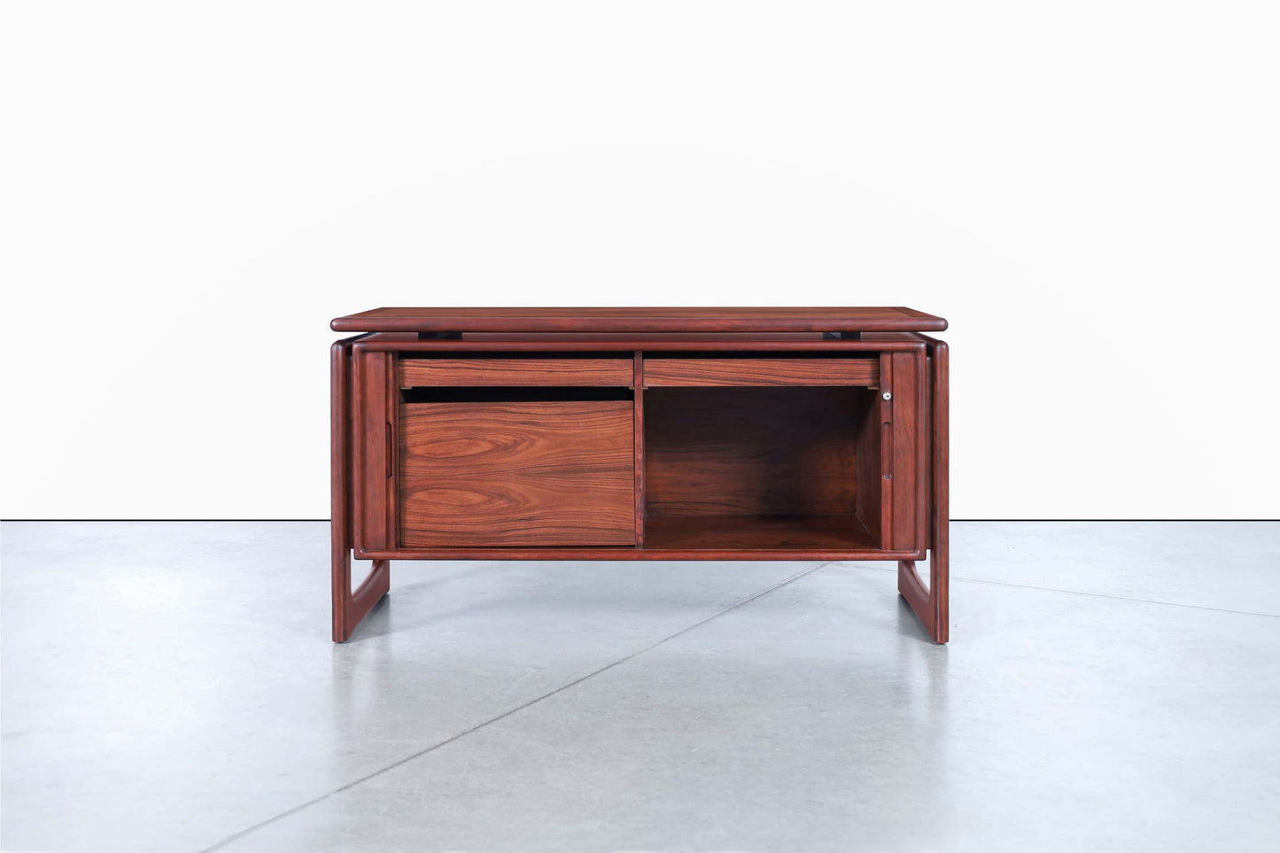 Danish Modern Rosewood Tambour Door Credenza by Dyrlund