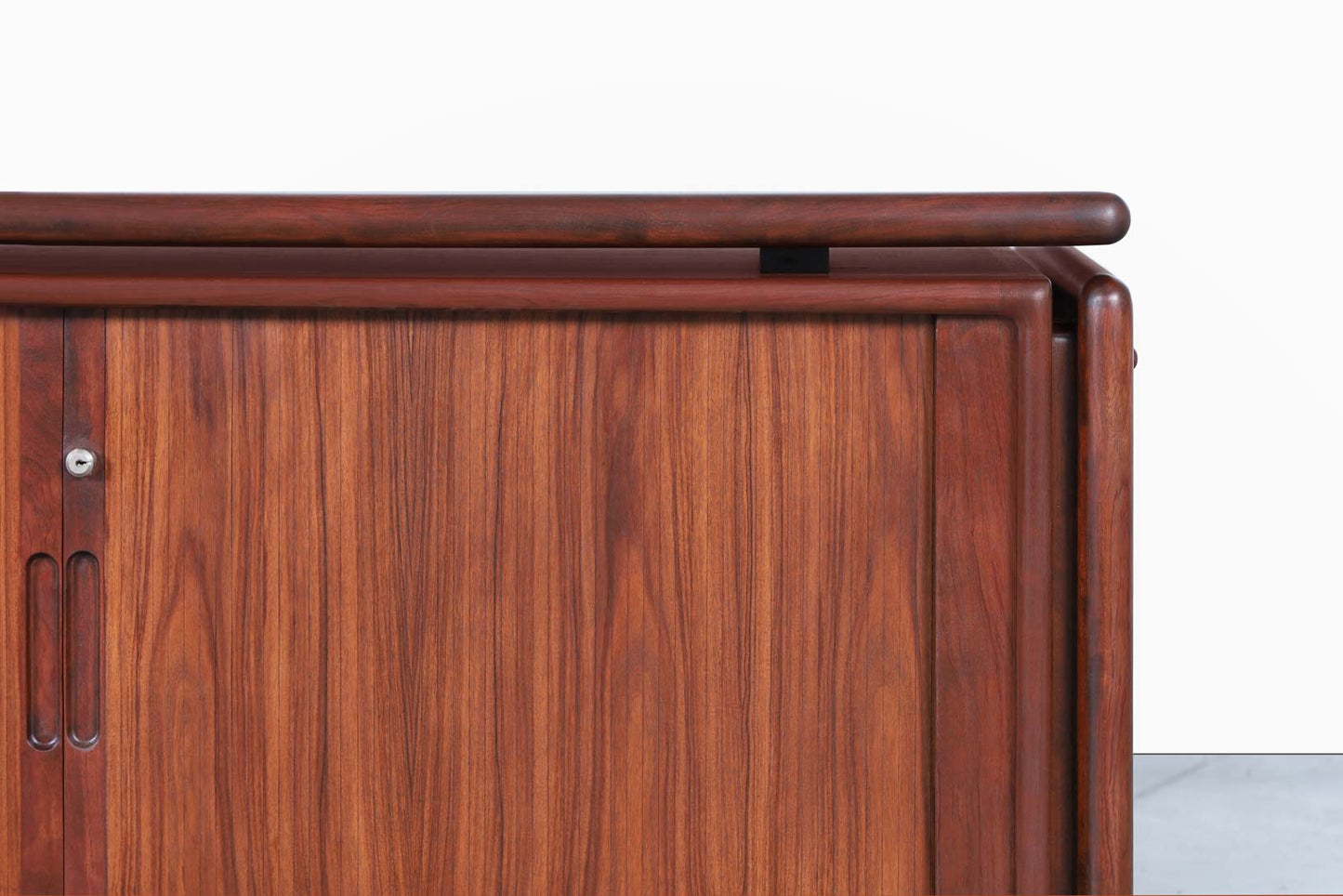 Danish Modern Rosewood Tambour Door Credenza by Dyrlund