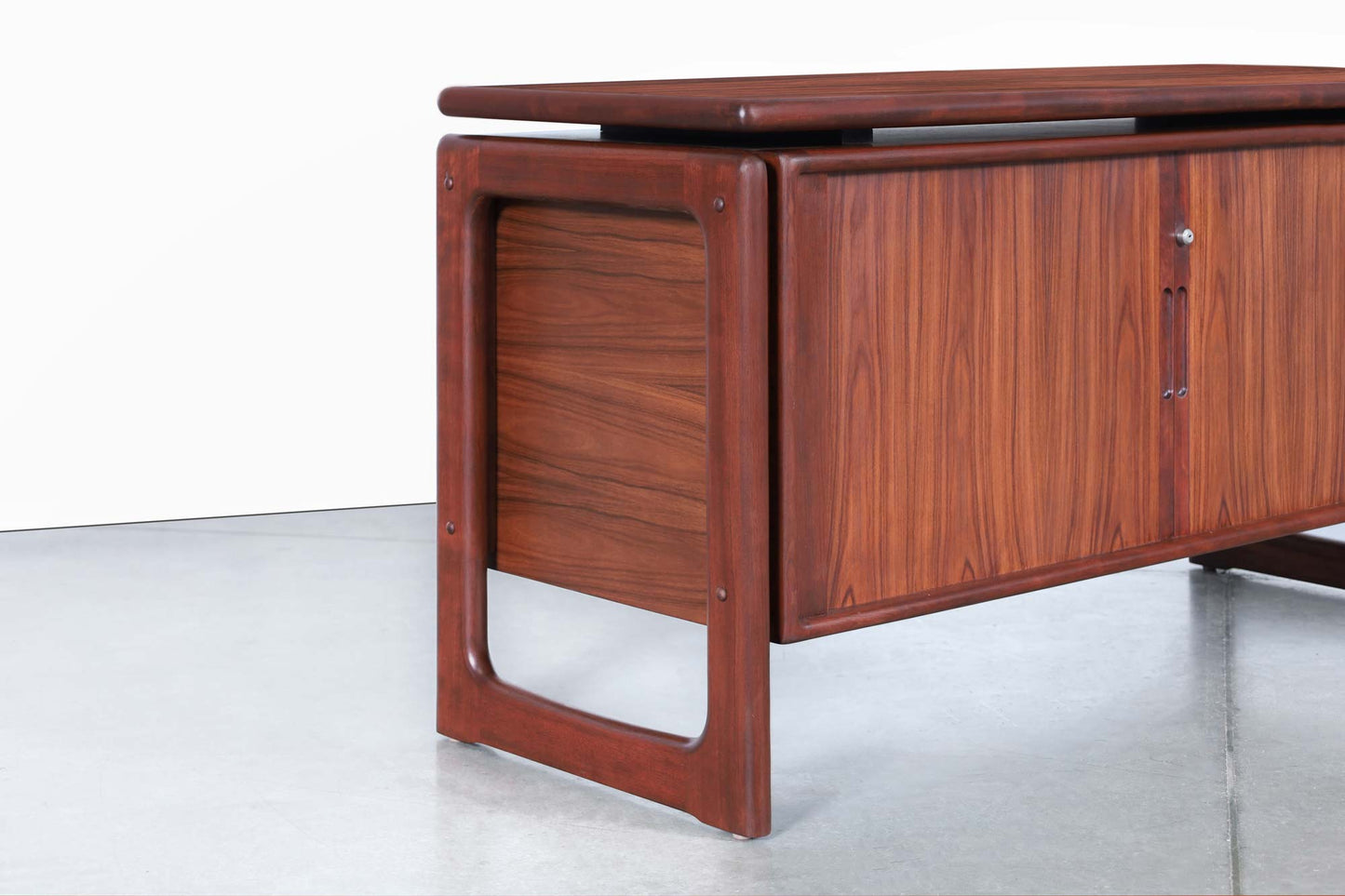 Danish Modern Rosewood Tambour Door Credenza by Dyrlund