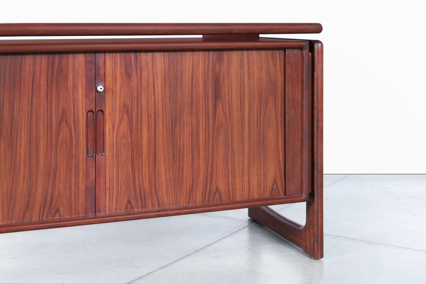Danish Modern Rosewood Tambour Door Credenza by Dyrlund