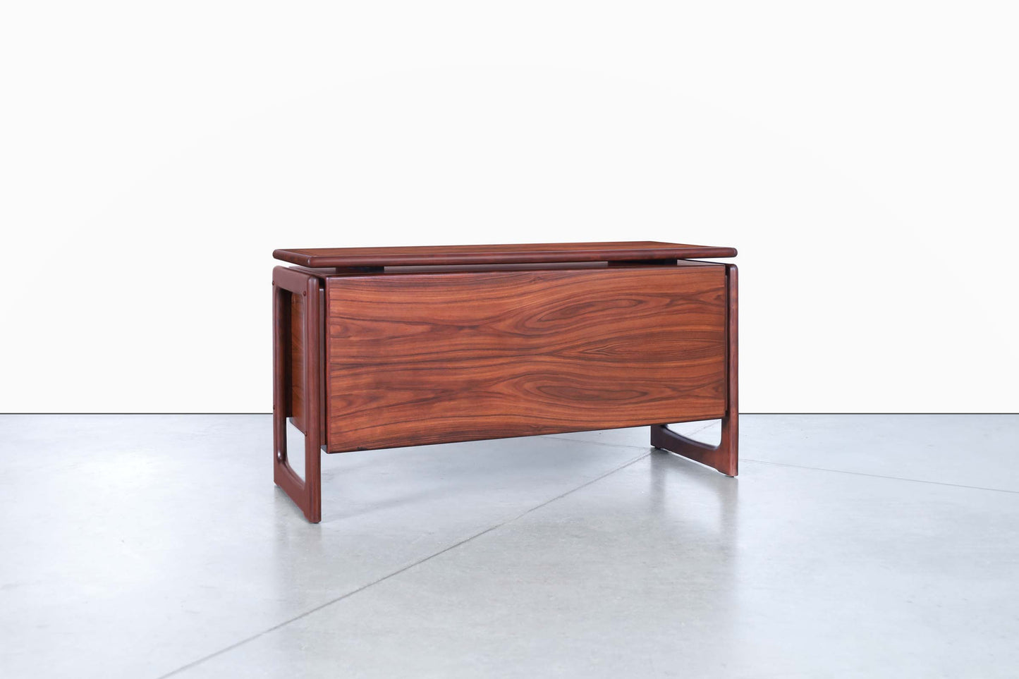 Danish Modern Rosewood Tambour Door Credenza by Dyrlund