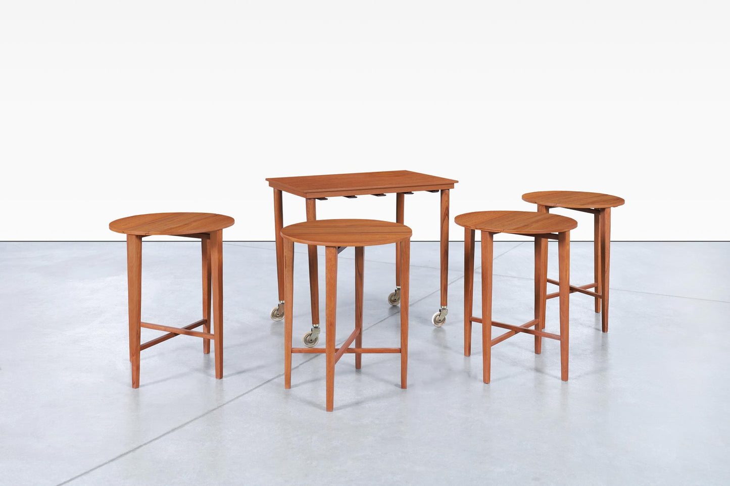 Danish Modern Teak Nesting Table by Carlo Jensen for Poul Hundevad
