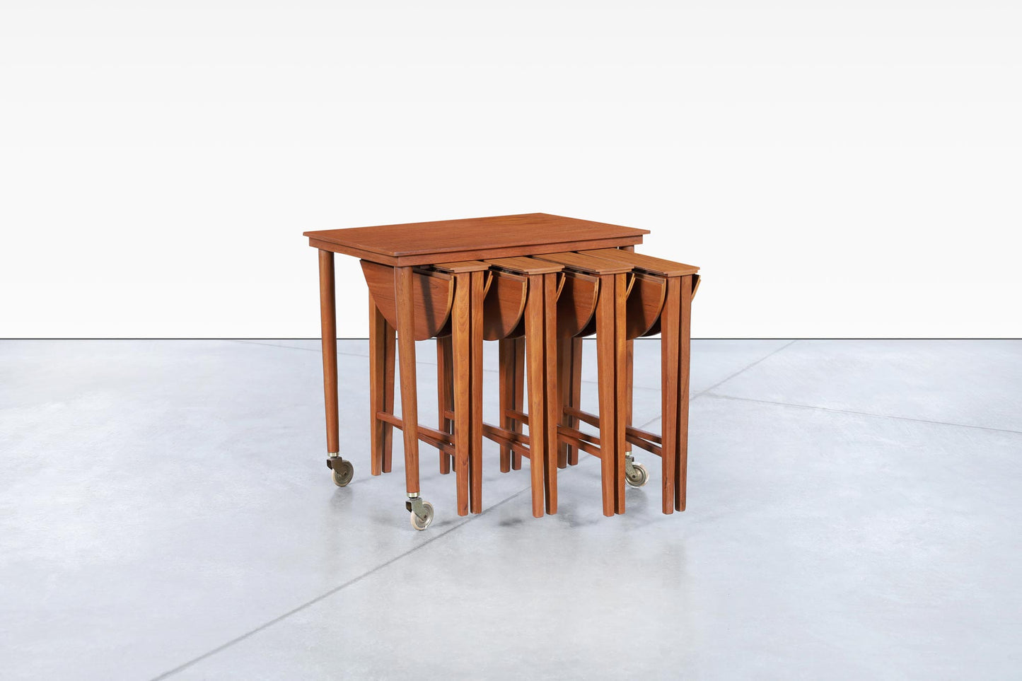 Danish Modern Teak Nesting Table by Carlo Jensen for Poul Hundevad