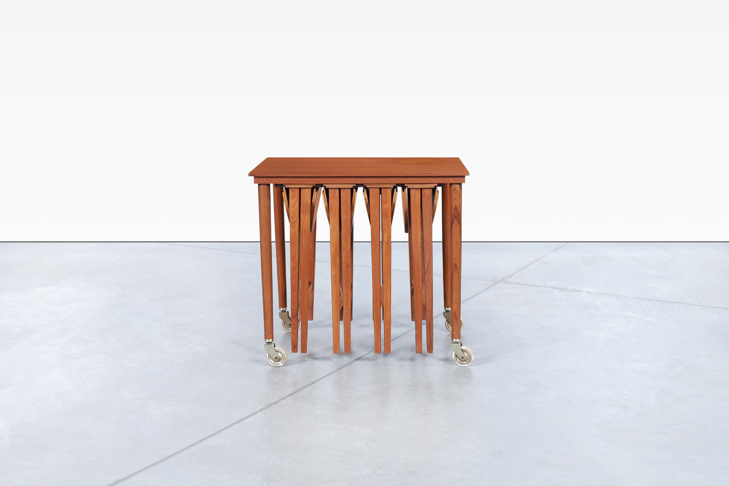 Danish Modern Teak Nesting Table by Carlo Jensen for Poul Hundevad