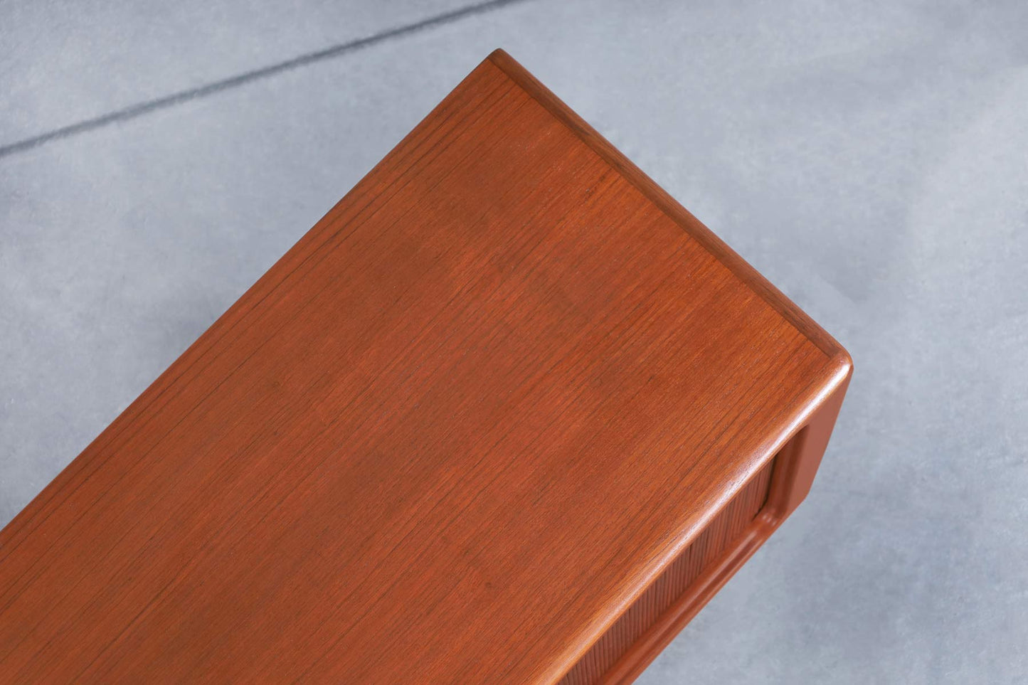 Danish Modern Teak Tambour Door Credenza