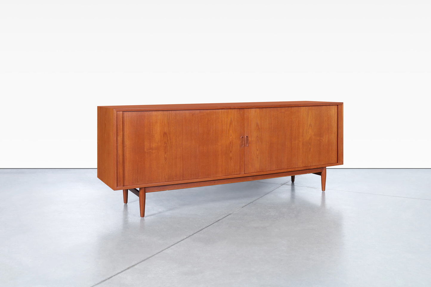Danish Modern Teak Tambour Door Credenza by Arne Vodder