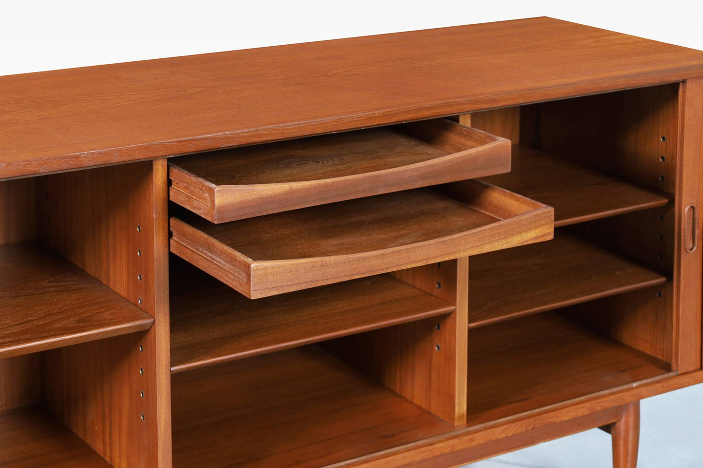 Danish Modern Teak Tambour Door Credenza by Arne Vodder