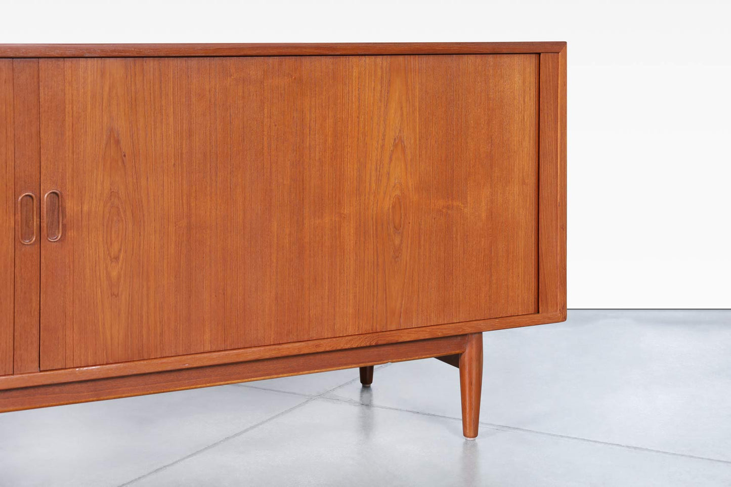 Danish Modern Teak Tambour Door Credenza by Arne Vodder