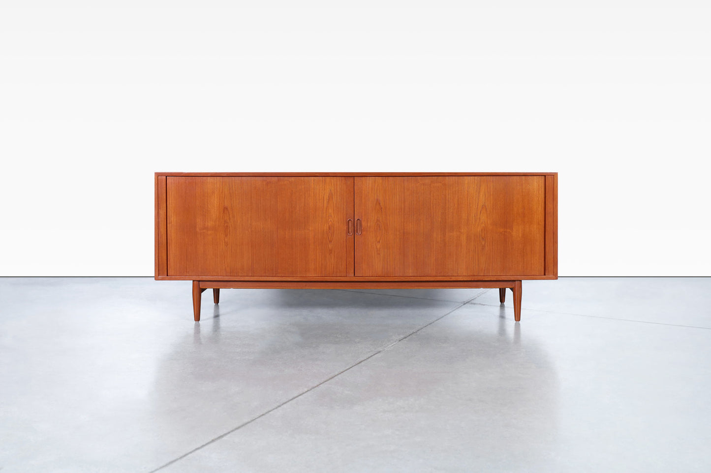 Danish Modern Teak Tambour Door Credenza by Arne Vodder