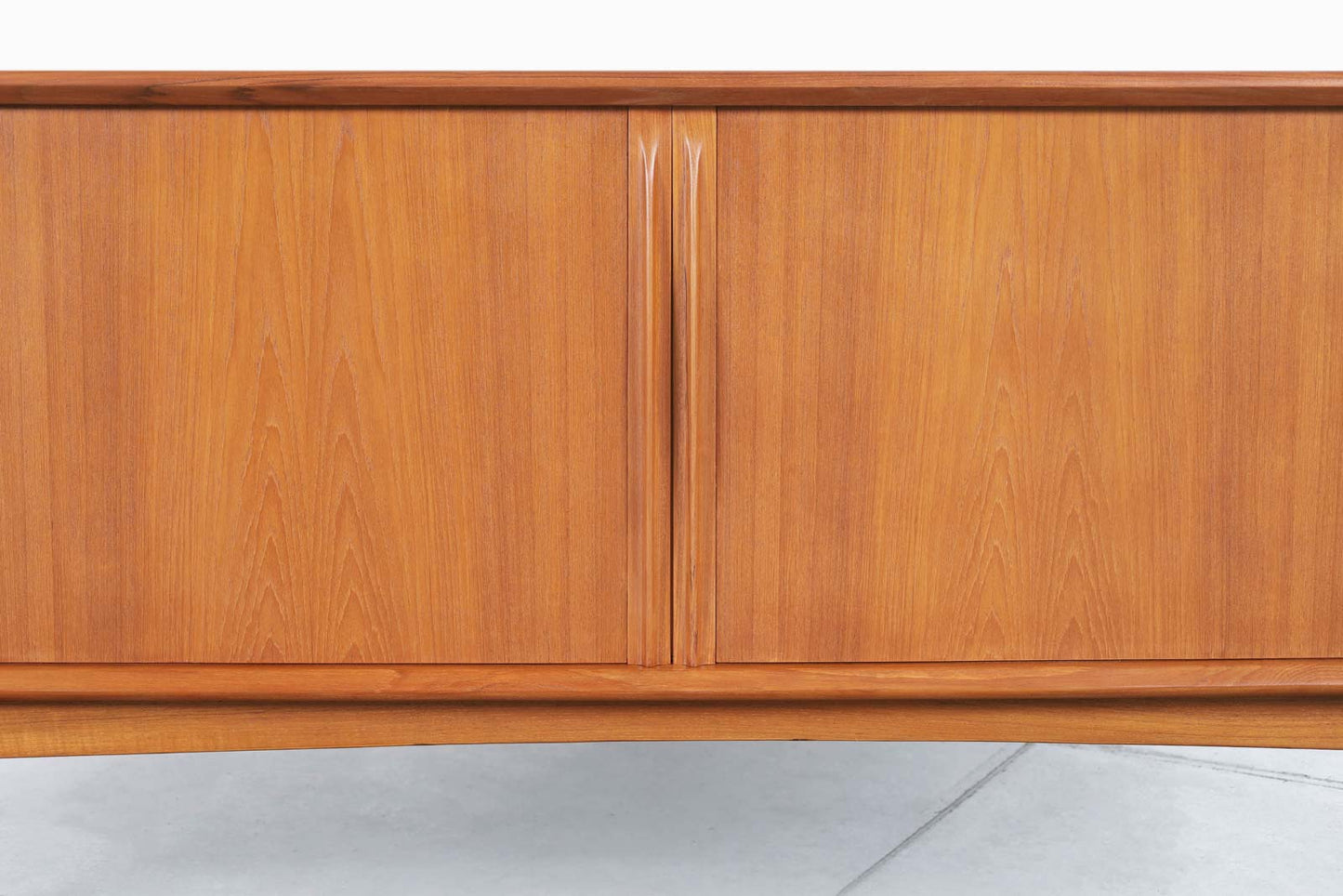 Danish Modern Teak Tambour Door Credenza by Bernhard Pedersen & Son