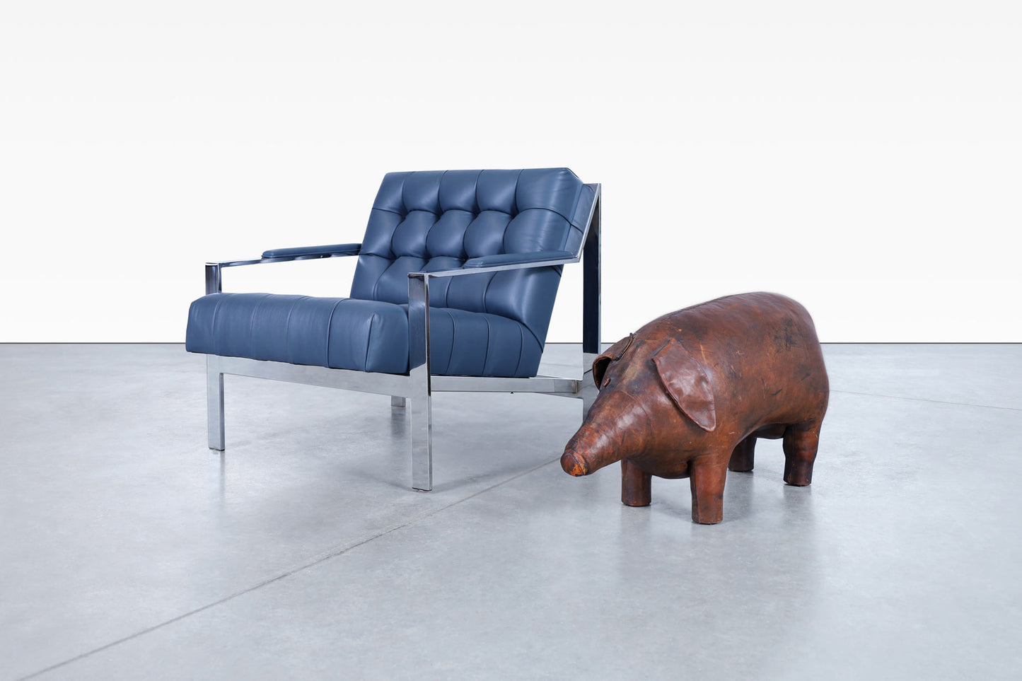 Dimitri Omersa Leather Pig Footstool for Abercrombie and Fitch