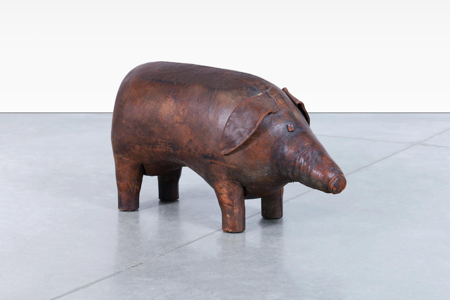 Dimitri Omersa Leather Pig Footstool for Abercrombie and Fitch