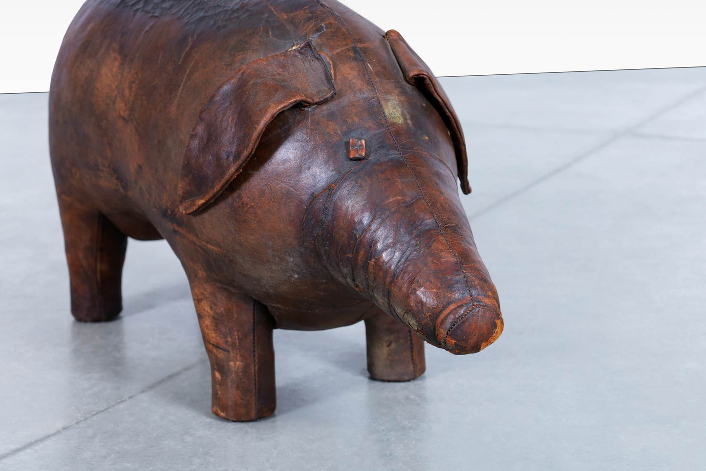 Dimitri Omersa Leather Pig Footstool for Abercrombie and Fitch