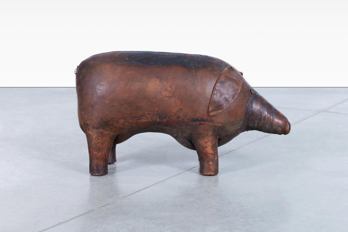 Dimitri Omersa Leather Pig Footstool for Abercrombie and Fitch