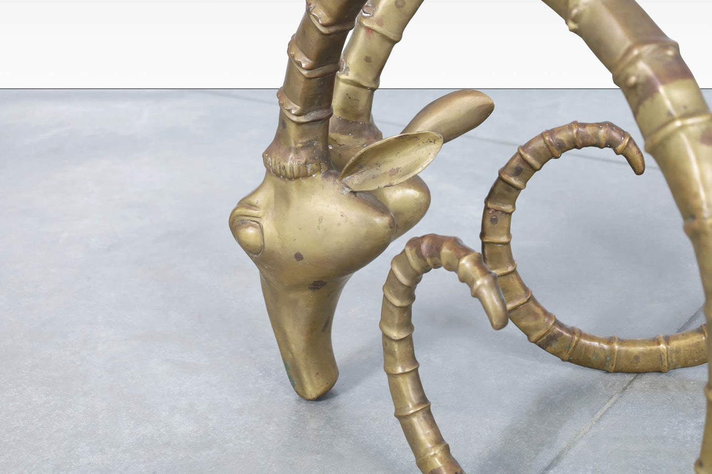Exceptional Brass Ibex Rams Head Dining Table in the Style of Alain Chervet