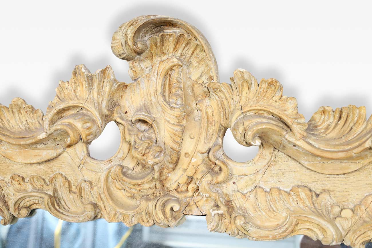 French Louis XV Carved Wood Mirror