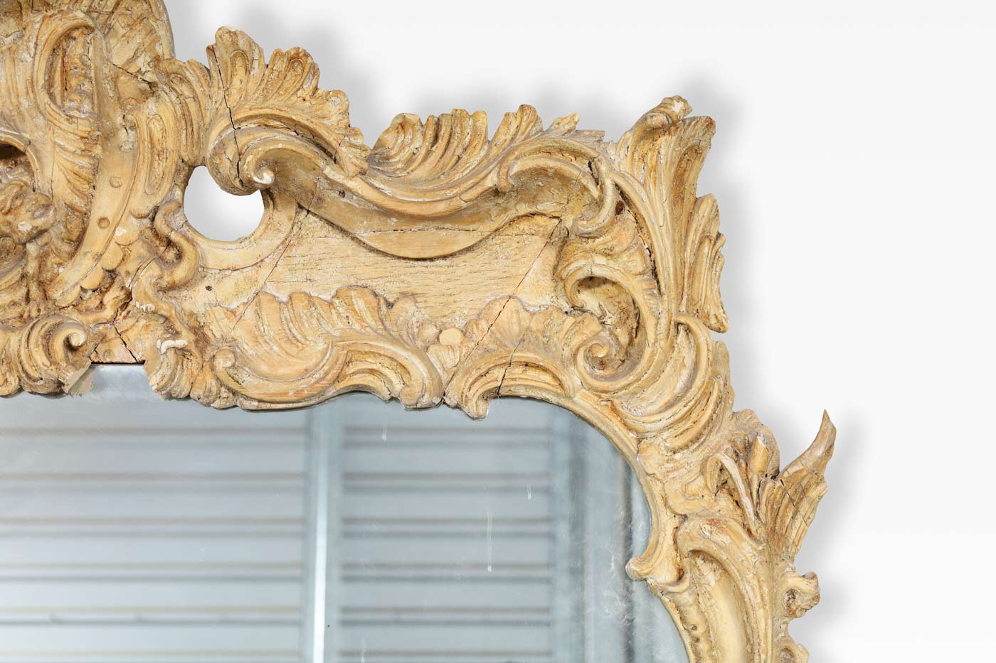French Louis XV Carved Wood Mirror
