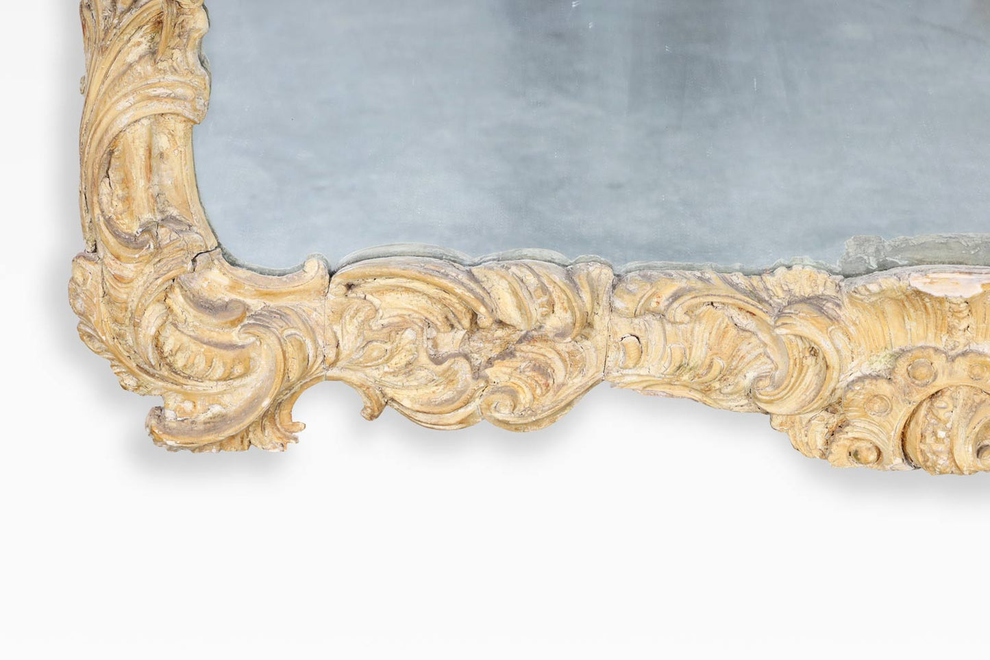 French Louis XV Carved Wood Mirror