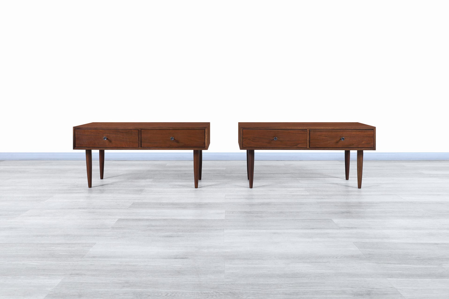 Glenn of California Walnut Nightstands by Milo Baughman
