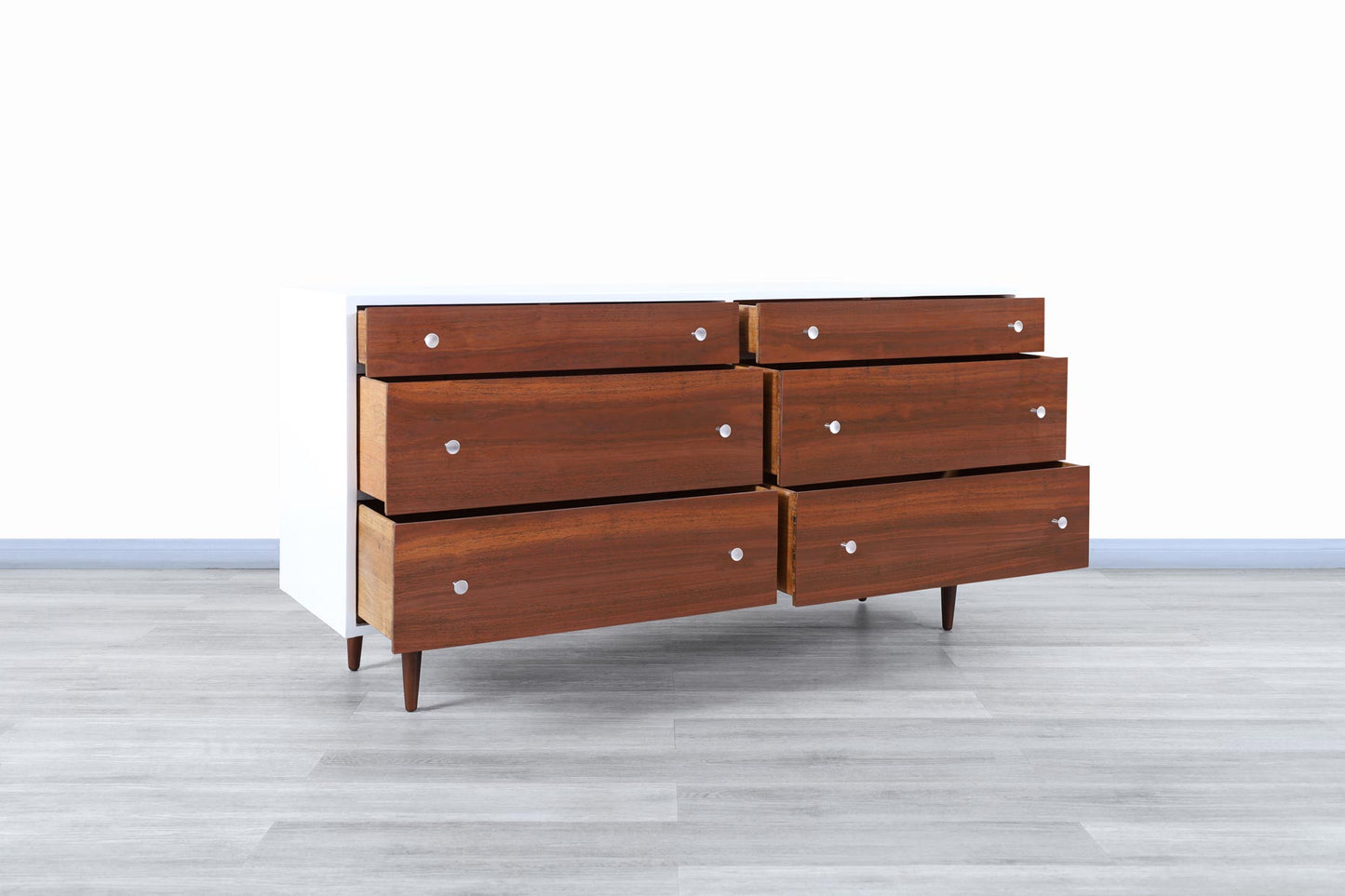 Glenn of California Walnut and Lacquered Dresser by Milo Baughman
