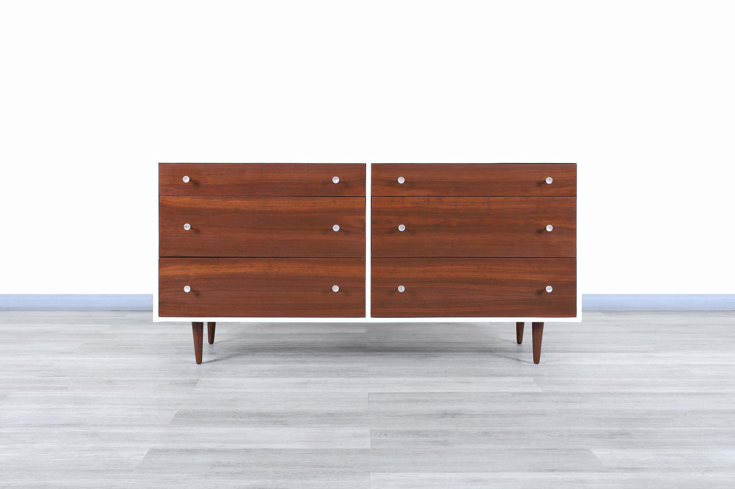 Glenn of California Walnut and Lacquered Dresser by Milo Baughman