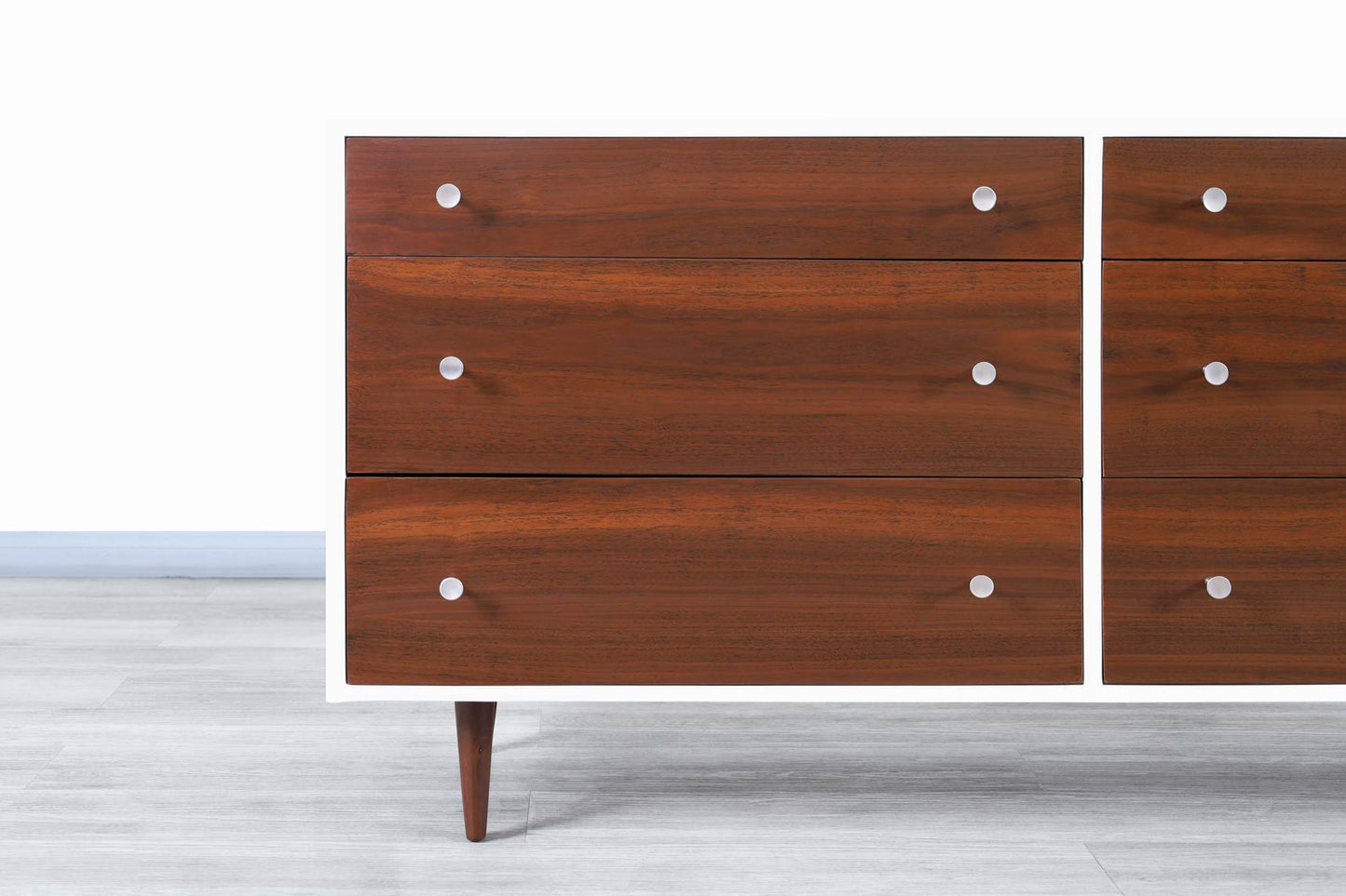 Glenn of California Walnut and Lacquered Dresser by Milo Baughman